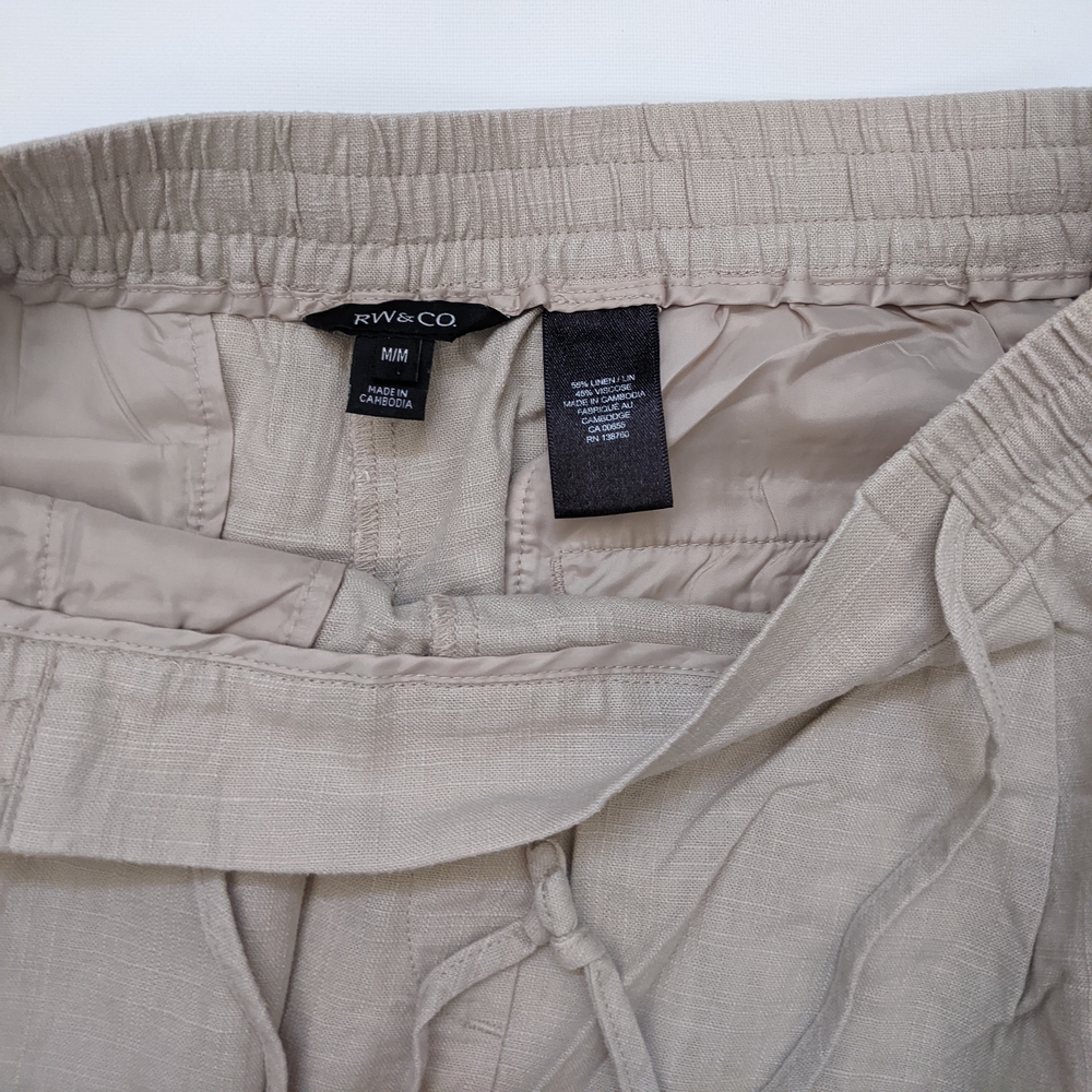 RW & Co Linen Beige Casual Pants, Women's Medium - Picture 3 of 5